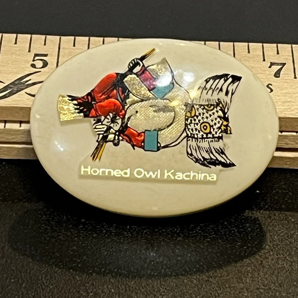 Great Horned Owl Kachina Magnet Native American Souvenir Collectible